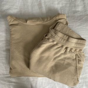 Tkees, Core Hoodie and Core Sport Jogger, Size 1 (2-4), Latte, selling as set